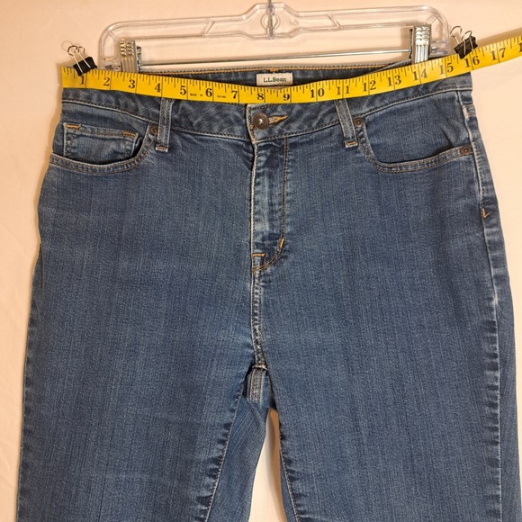 LL Bean Straight Leg Jeans Women's Size 12 Reg Blue‎ Classic Fit - Picture 5 of 10
